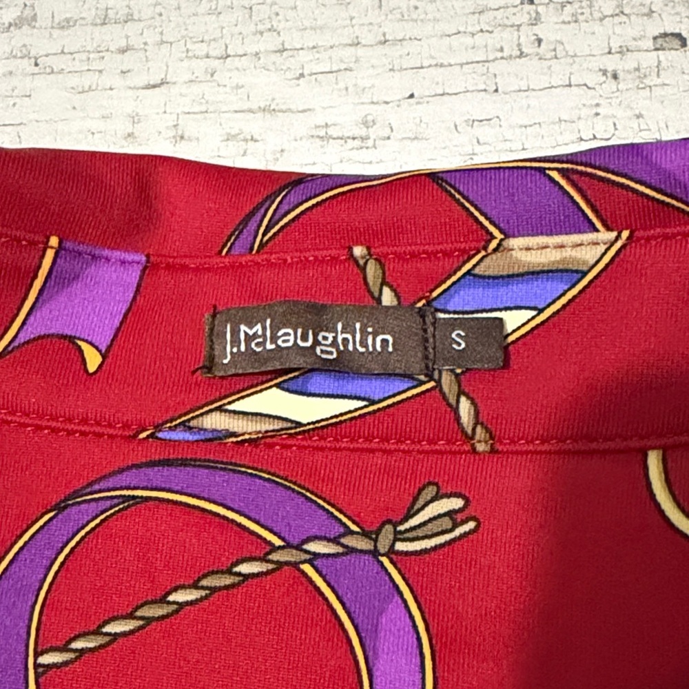 J. McLaughlin Betty Red Button Down Size Small - Picture 6 of 10